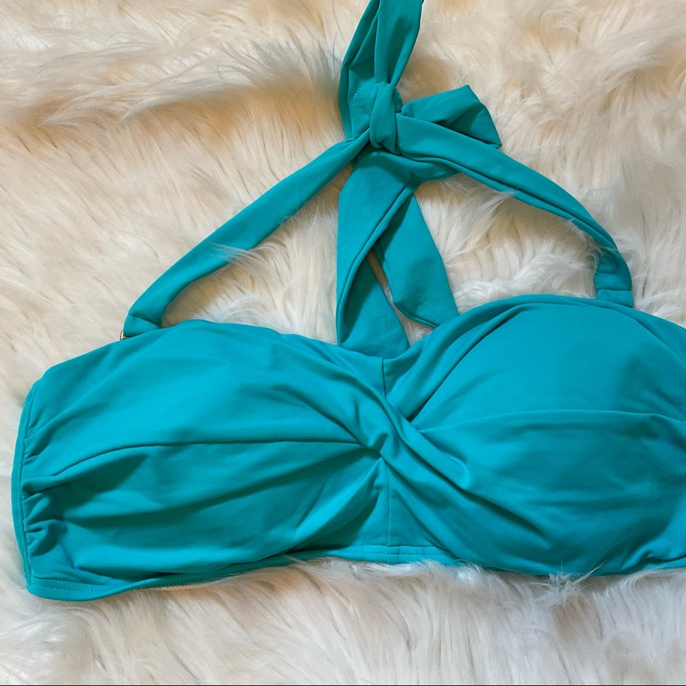 Lands’ End Twist Underwire Bikini Top - Size 10 - Aqua - Picture 4 of 8